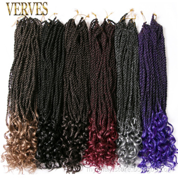 ombre Senegalese twist crochet braids hair 18 inch 30 strands/pack synthetic bulk braiding hair extension
